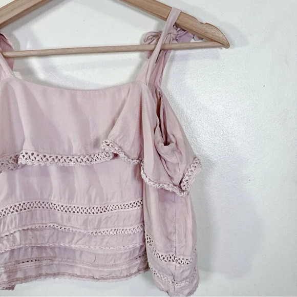 Aritzia Wilfred  Womens Size Medium Lace Ruffle Tank Top - Picture 11 of 12